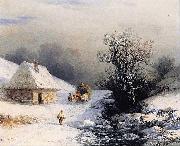 Ivan Aivazovsky Little Russian Ox Cart in Winter Spain oil painting artist
